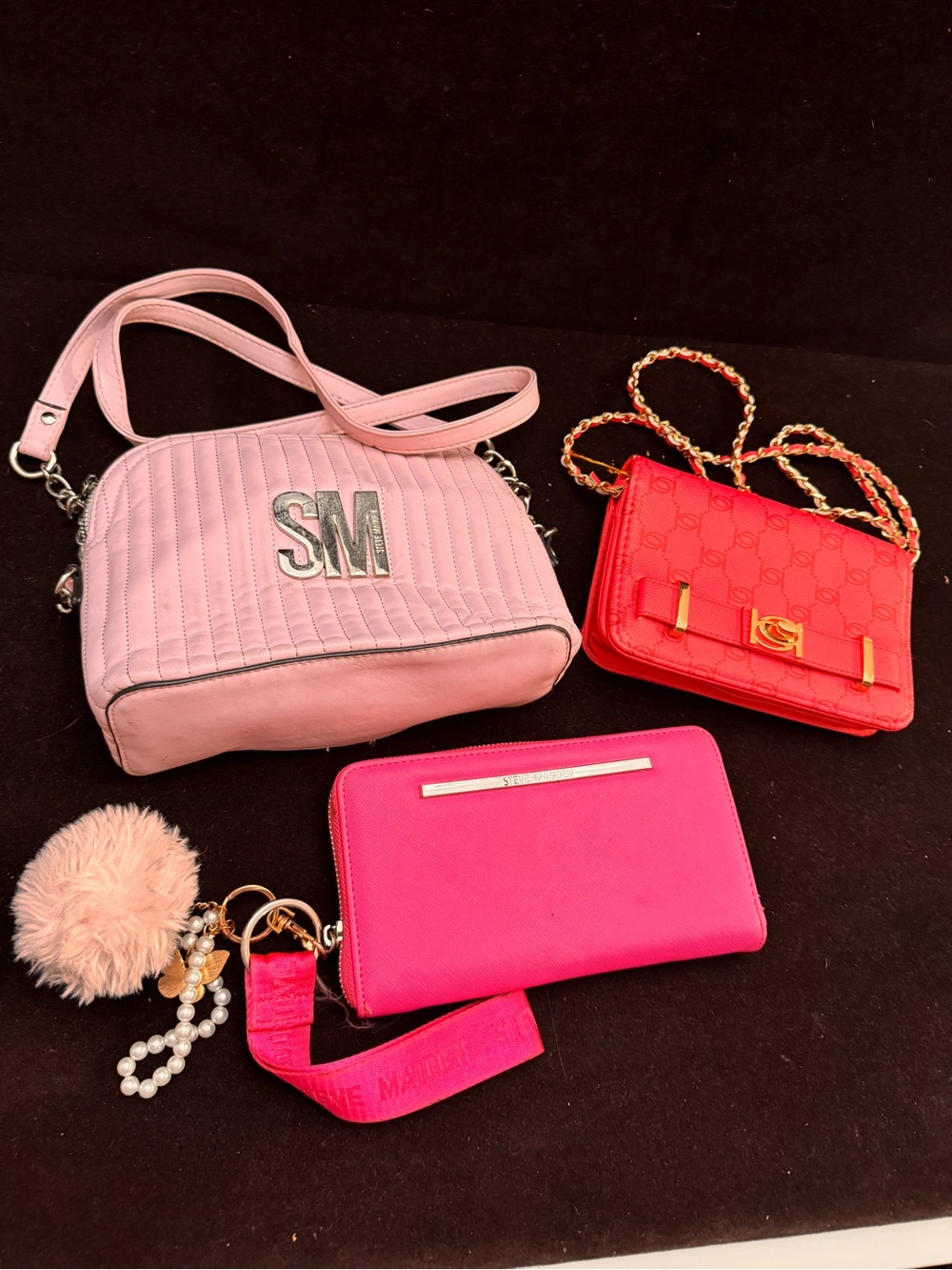 Lot of 3 bag items- 2 shoulder and 1 wristlet